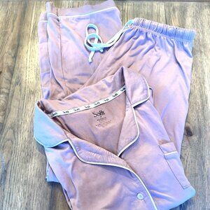 Sofft Sleepwear Women's 2 Piece Pajamas Set Long Sleeve Pants Pink Floral Large